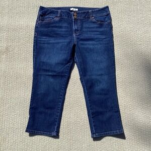 New York Company Womens‎ Size 12 Bootcut Crop Jeans Dark Wash Denim